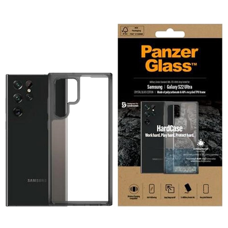 Panzerglass Hardcase Samsung Galaxy S22 Ultra 5g Antibacterial Case Black Clear