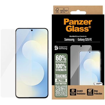 Samsung Galaxy S25 FE PanzerGlass Ultra-Wide Fit EasyAligner Screen Protector - 9H - Transparent