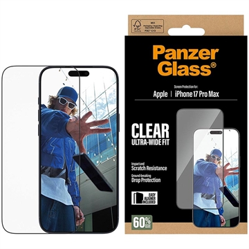 iPhone 17 Pro Max PanzerGlass Ultra-Wide Fit EasyAligner Screen Protector - 9H - Transparent