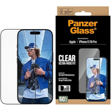 iPhone 17/16 Pro PanzerGlass Ultra-Wide Fit EasyAligner Screen Protector - 9H - Transparent