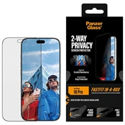 iPhone 18 Pro PanzerGlass Ultra-Wide Fit w. FastFit In-A-Box 2-Way Privacy Screen Protector - 9H - Black Edge
