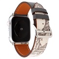 Apple Watch Series 7/SE/6/5/4/3/2/1 Pattern Leather Strap - 41mm/40mm/38mm - Black