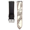 Apple Watch Series 7/SE/6/5/4/3/2/1 Pattern Leather Strap - 41mm/40mm/38mm - Black