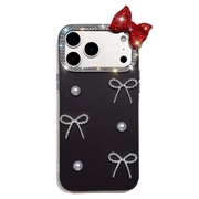 iPhone 18 Pro/17 Pro Pearl Bow Decor Hybrid Case - Black