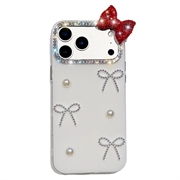 iPhone 18 Pro/17 Pro Pearl Bow Decor Hybrid Case - Pearl White