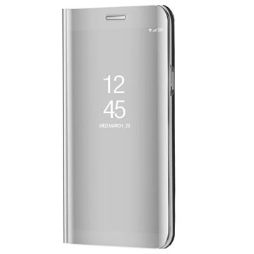 Huawei Mate 10 Luxury Mirror View Flip Case - Silver