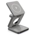 Pocket-Size 3-in-1 Foldable Magnetic Wireless Charger - Grey