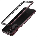 Polar Lights Style Samsung Galaxy S21 Ultra 5G Metal Bumper - Black / Red