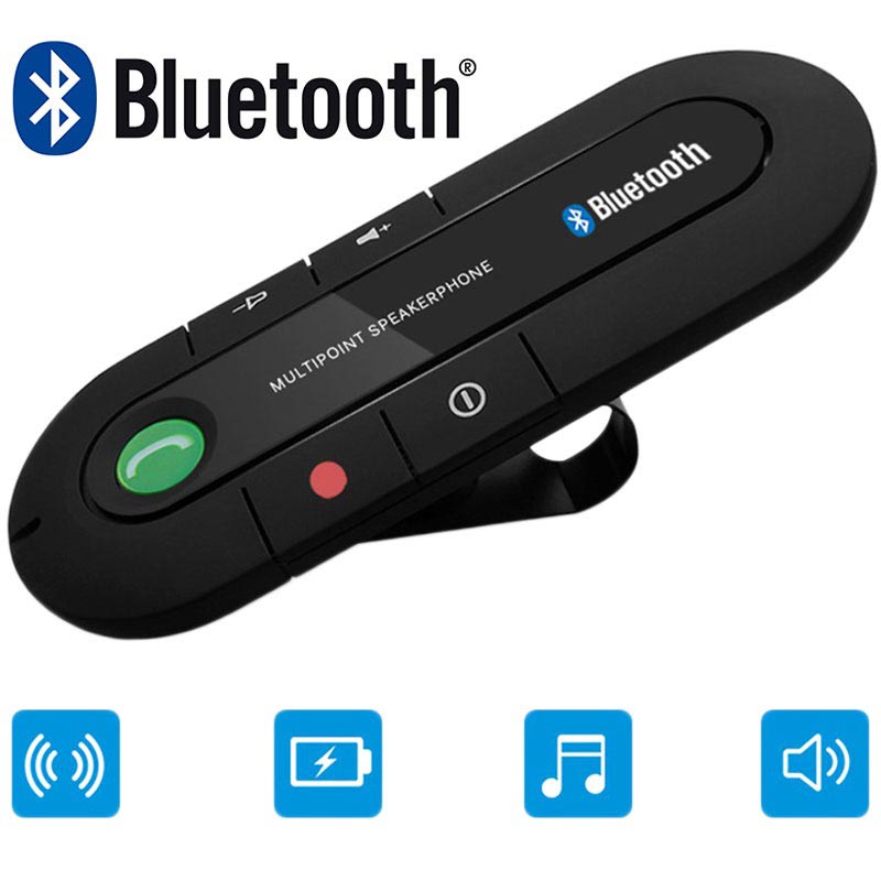 Portable Bluetooth Car Kit Sunvisor Mount Black