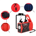 Portable Emergency Radio with Hand Crank and SOS Alarm - Red