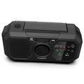 Portable Multifunctional Emergency Radio with Hand Crank and SOS Alarm - Black