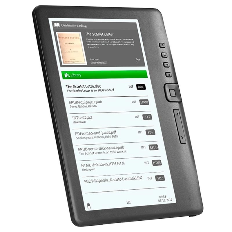 Rosilesi E-Book 8G BK7019 Lector de Libros electrónicos portátil de 7 Pulgadas La Pantalla Colorida admite Tarjeta TF