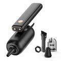 Portable Rotatable Vacuum Cleaner with Dual LED Lights - Black