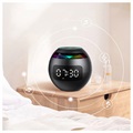 Portable Bluetooth Speaker with LED Alarm Clock - Black