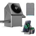 Premium 3-in-1 Rotatable Qi2 Magnetic Wireless Charging Station - Grey