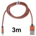 Premium USB 2.0 / MicroUSB Cable - 3m - Orange