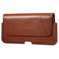 Premium Universal Horizontal Holster Leather Case - 6.7" - Brown