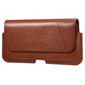 Premium Universal Horizontal Holster Leather Case - 6.1" - Brown