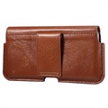 Premium Universal Horizontal Holster Leather Case - 6.1" - Brown