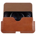 Premium Universal Horizontal Holster Leather Case - 6.1" - Brown