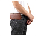 Premium Universal Horizontal Holster Leather Case - 6.1" - Brown