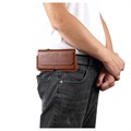 Premium Universal Horizontal Holster Leather Case - 6.7" - Brown