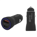 Prio Fast Car Charger - USB / Type-C - 36W - Black