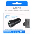 Prio Fast Charge Car Charger - USB-C, USB-A - Black