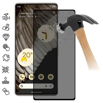 Google Pixel 7 Pro Privacy Full Cover Tempered Glass Screen Protector - 9H - Black Edge