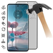 Motorola Edge 40 Neo Privacy Full Cover Tempered Glass Screen Protector - 9H - Black Edge