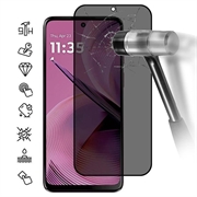 Motorola Moto G55 Privacy Full Cover Tempered Glass Screen Protector - 9H - Black Edge
