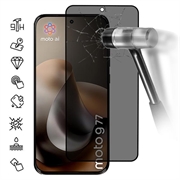 Motorola Moto G77 Privacy Full Cover Tempered Glass Screen Protector - 9H - Black Edge