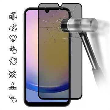 Samsung Galaxy A26 Privacy Full Cover Tempered Glass Screen Protector - Black Edge
