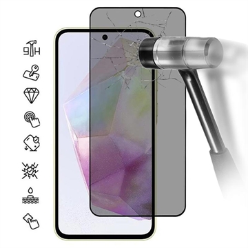 Samsung Galaxy A36/A56 Privacy Full Cover Tempered Glass Screen Protector - 9H - Black Edge