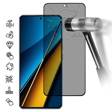 Xiaomi Poco X6 Pro Privacy Full Cover Tempered Glass Screen Protector - 9H - Black Edge