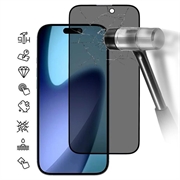 iPhone 17 Pro Max Privacy Full Cover Tempered Glass Screen Protector - 9H - Black Edge