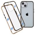 iPhone 14 Max Magnetic Case with Tempered Glass - Gold