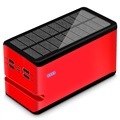 Psooo 100000mAh Solar Power Bank - 4xUSB - Red