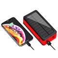 Psooo PS-400 Solar Power Bank - 4xUSB-A, 30000mAh - Red