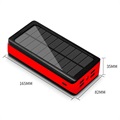 Psooo PS-400 Solar Power Bank - 4xUSB-A, 30000mAh - Red