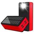 Psooo PS-400 Solar Power Bank - 4xUSB-A, 50000mAh - Red