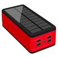 Psooo PS-400 Solar Power Bank - 4xUSB-A, 50000mAh - Red