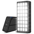 Psooo PS-900 Solar Power Bank with LED Light - 30000mAh - Black