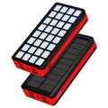 Psooo PS-900 Solar Power Bank with LED Light - 30000mAh - Red
