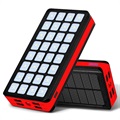 Psooo PS-900 Solar Power Bank with LED Light - 30000mAh - Red