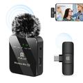 Puluz PU646B Wireless Clip-on Lavalier Microphone with Type-C Receiver - Black
