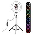 Puluz Tripod Stand & 10.2" Ring LED Light with RGBW Function