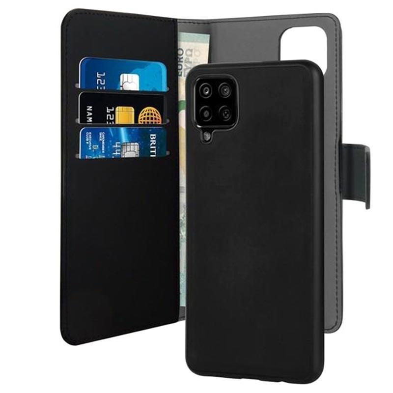 muis betrouwbaarheid Bruidegom Puro 2-in-1 Magnetic Samsung Galaxy A12 Wallet Case - Black