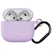 AirPods 4 Puro Icon Silicone Case with Carabiner - Violet