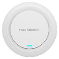 Q18 Round Shape Wireless Charger 15W Fast Charging Desktop Charging Pad - White